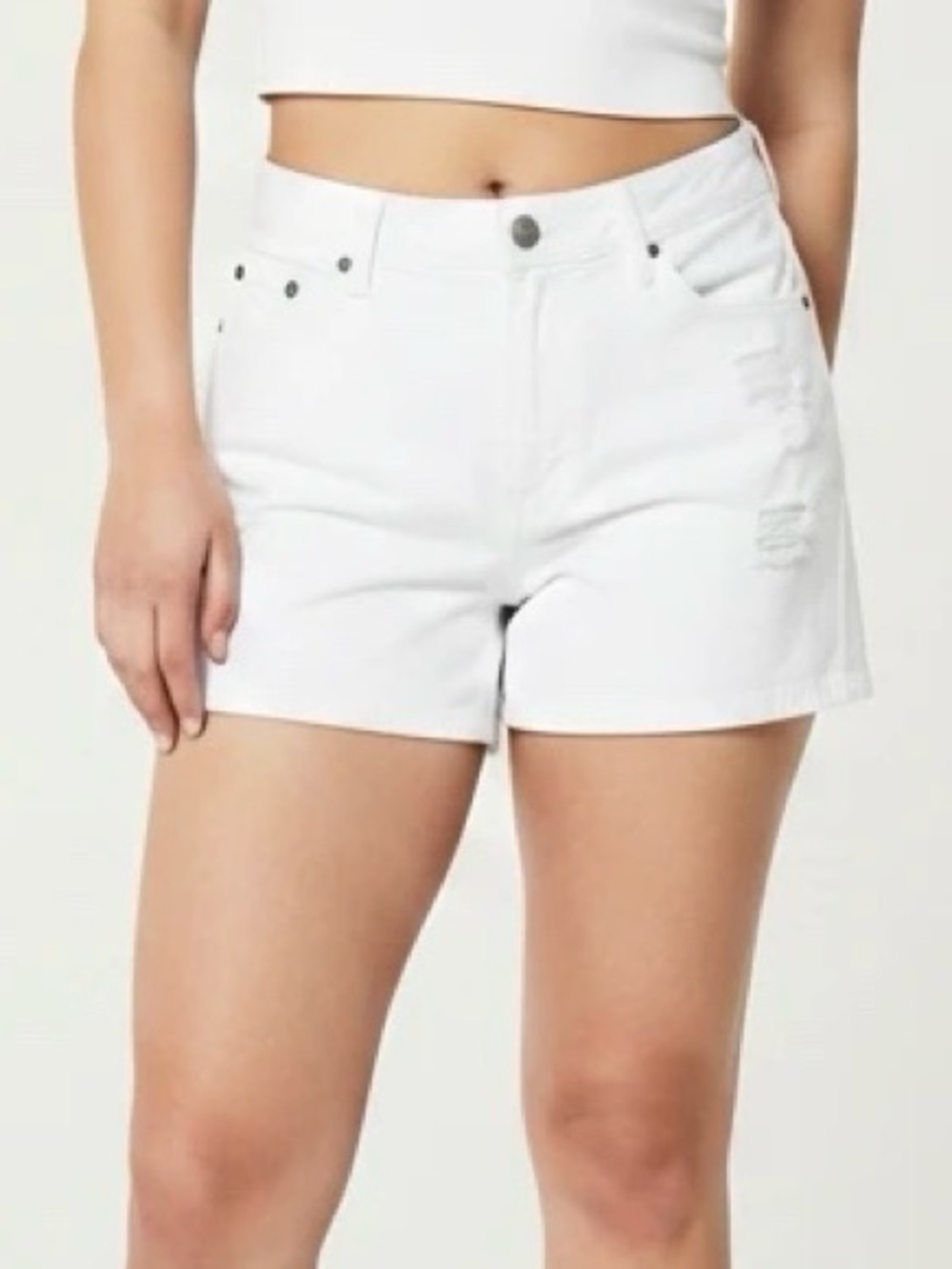 Joe's Jeans White Denim Distressed Shorts